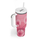 Australia Indigenous Tumbler With Handle Breast Cancer Ribbon Aboriginal Art - Pink