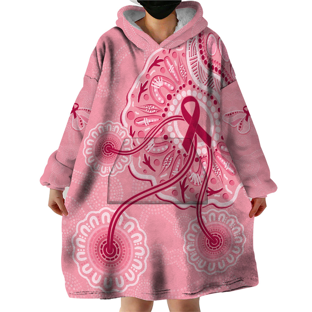 australia-indigenous-wearable-blanket-hoodie-breast-cancer-ribbon-aboriginal-art-pink