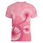 australia-indigenous-women-v-neck-t-shirt-breast-cancer-ribbon-aboriginal-art-pink