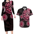 australia-indigenous-couples-matching-long-sleeve-bodycon-dress-and-hawaiian-shirt-breast-cancer-ribbon-aboriginal-art-black