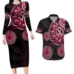 australia-indigenous-couples-matching-long-sleeve-bodycon-dress-and-hawaiian-shirt-breast-cancer-ribbon-aboriginal-art-black