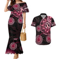 australia-indigenous-couples-matching-mermaid-dress-and-hawaiian-shirt-breast-cancer-ribbon-aboriginal-art-black
