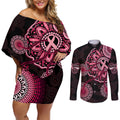 australia-indigenous-couples-matching-off-shoulder-short-dress-and-long-sleeve-button-shirts-breast-cancer-ribbon-aboriginal-art-black