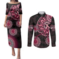 australia-indigenous-couples-matching-puletasi-dress-and-long-sleeve-button-shirts-breast-cancer-ribbon-aboriginal-art-black