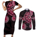 australia-indigenous-couples-matching-short-sleeve-bodycon-dress-and-long-sleeve-button-shirts-breast-cancer-ribbon-aboriginal-art-black