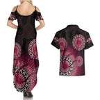 australia-indigenous-couples-matching-summer-maxi-dress-and-hawaiian-shirt-breast-cancer-ribbon-aboriginal-art-black