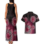 australia-indigenous-couples-matching-tank-maxi-dress-and-hawaiian-shirt-breast-cancer-ribbon-aboriginal-art-black