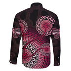 australia-indigenous-family-matching-long-sleeve-bodycon-dress-and-hawaiian-shirt-breast-cancer-ribbon-aboriginal-art-black