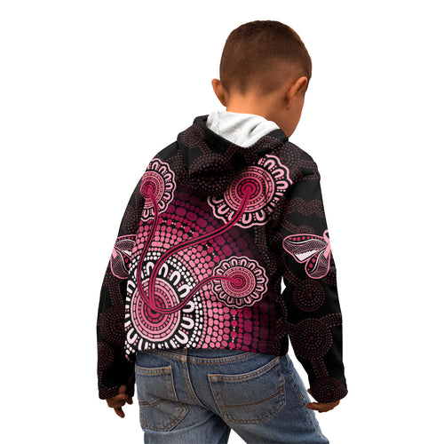 australia-indigenous-kid-hoodie-breast-cancer-ribbon-aboriginal-art-black