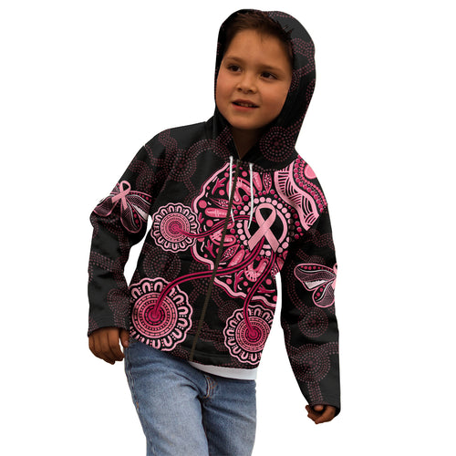 australia-indigenous-kid-hoodie-breast-cancer-ribbon-aboriginal-art-black
