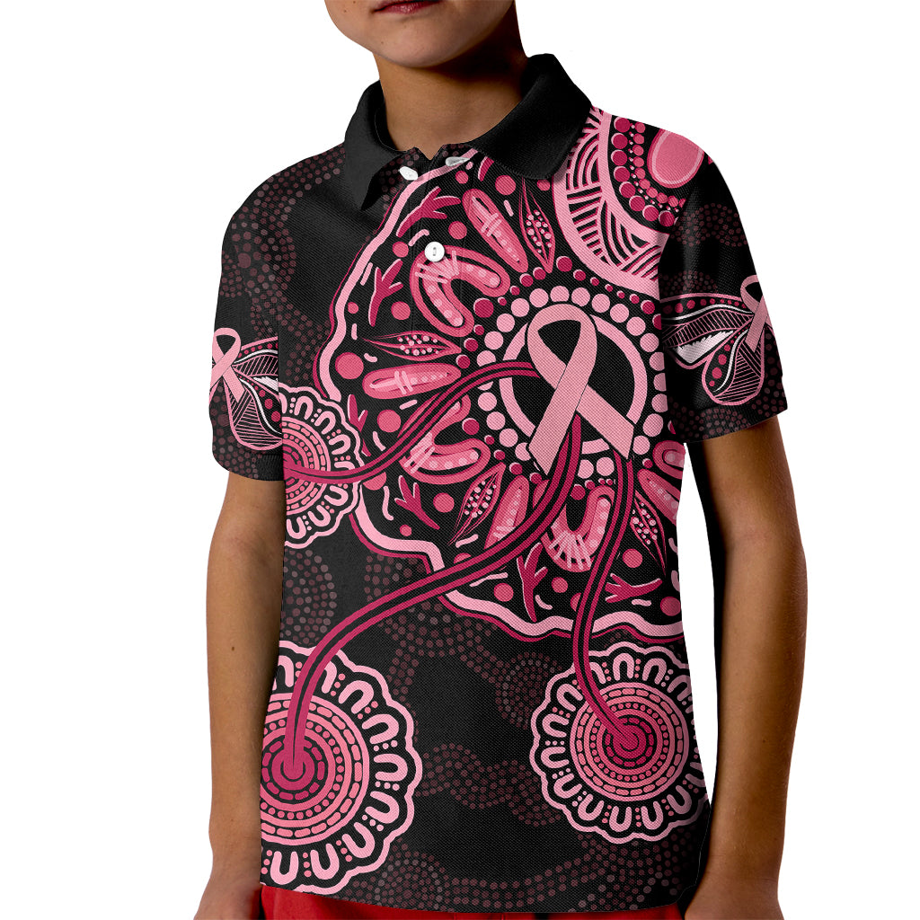 australia-indigenous-kid-polo-shirt-breast-cancer-ribbon-aboriginal-art-black