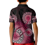australia-indigenous-kid-polo-shirt-breast-cancer-ribbon-aboriginal-art-black
