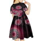 australia-indigenous-kid-short-sleeve-dress-breast-cancer-ribbon-aboriginal-art-black