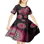 australia-indigenous-kid-short-sleeve-dress-breast-cancer-ribbon-aboriginal-art-black