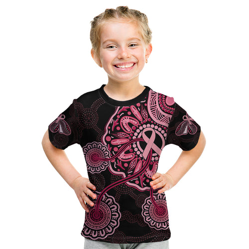 australia-indigenous-kid-t-shirt-breast-cancer-ribbon-aboriginal-art-black