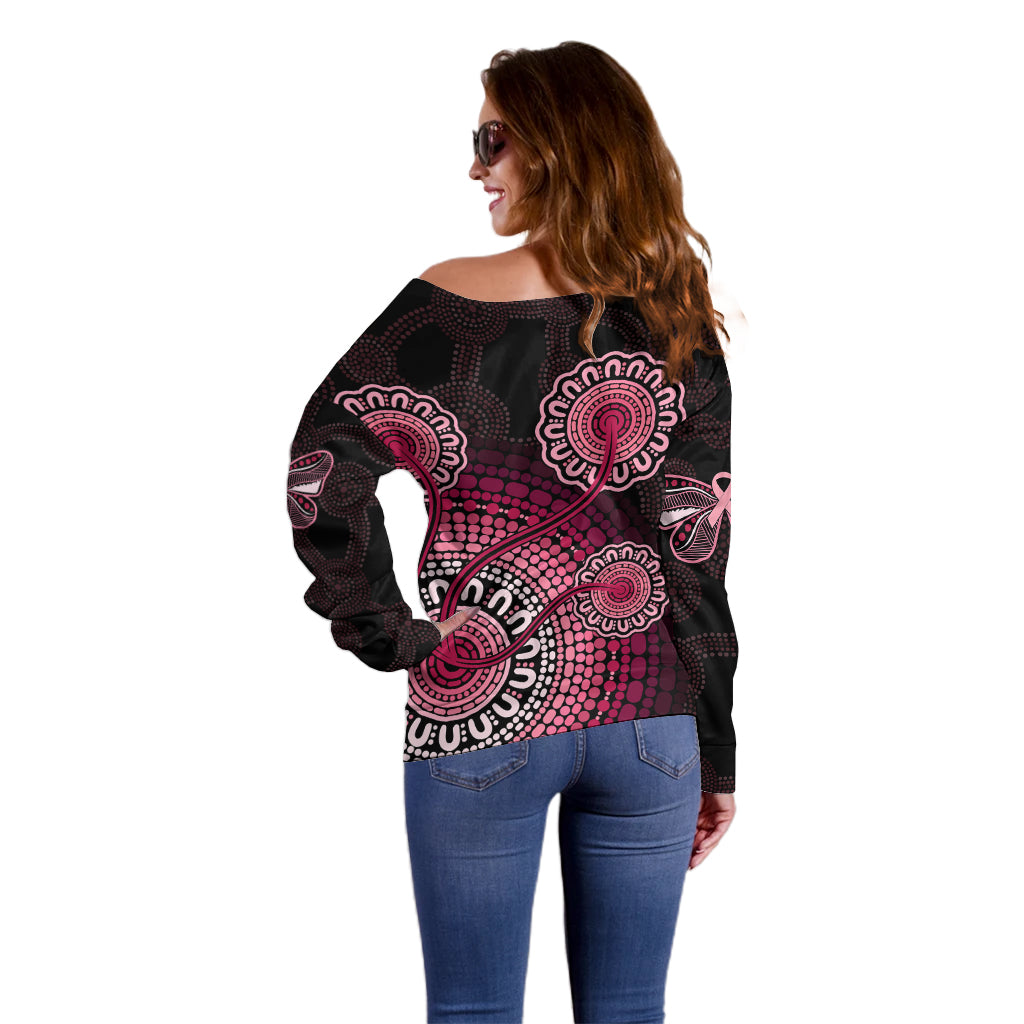 australia-indigenous-off-shoulder-sweater-breast-cancer-ribbon-aboriginal-art-black
