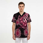 Australia Indigenous Scrub Top Breast Cancer Ribbon Aboriginal Art - Black - Aussie Hoodie
