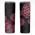 Australia Indigenous Skinny Tumbler Breast Cancer Ribbon Aboriginal Art - Black