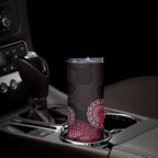 Australia Indigenous Skinny Tumbler Breast Cancer Ribbon Aboriginal Art - Black