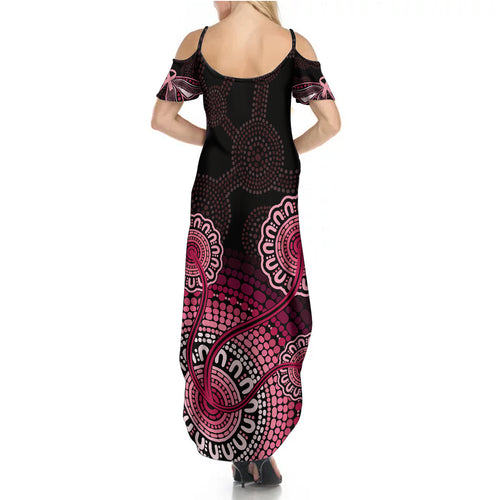 australia-indigenous-summer-maxi-dress-breast-cancer-ribbon-aboriginal-art-black