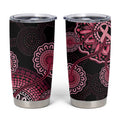 Australia Indigenous Tumbler Cup Breast Cancer Ribbon Aboriginal Art - Black