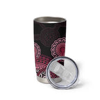 Australia Indigenous Tumbler Cup Breast Cancer Ribbon Aboriginal Art - Black