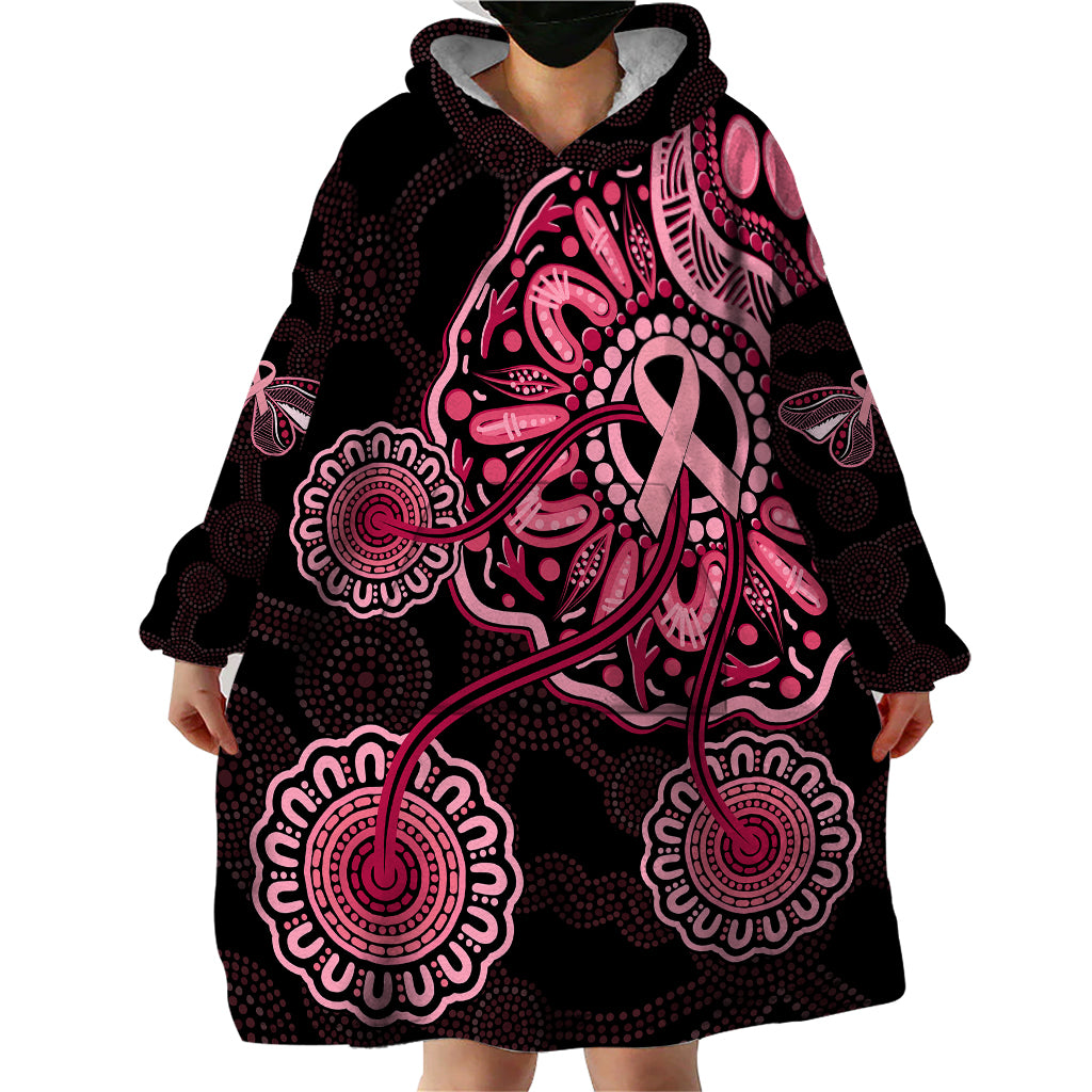 australia-indigenous-wearable-blanket-hoodie-breast-cancer-ribbon-aboriginal-art-black