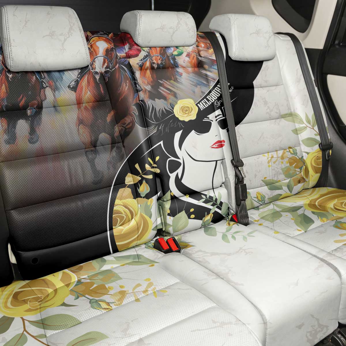 Melbourne Horse Racing Back Car Seat Cover Derby Day
