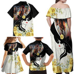Melbourne Horse Racing Family Matching Off Shoulder Maxi Dress and Hawaiian Shirt Derby Day