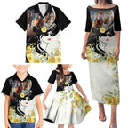 Melbourne Horse Racing Family Matching Puletasi and Hawaiian Shirt Derby Day