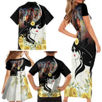 Melbourne Horse Racing Family Matching Short Sleeve Bodycon Dress and Hawaiian Shirt Derby Day