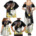 Melbourne Horse Racing Family Matching Summer Maxi Dress and Hawaiian Shirt Derby Day