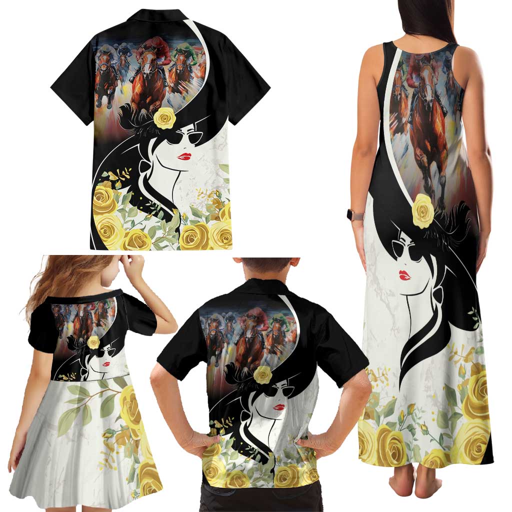 Melbourne Horse Racing Family Matching Tank Maxi Dress and Hawaiian Shirt Derby Day