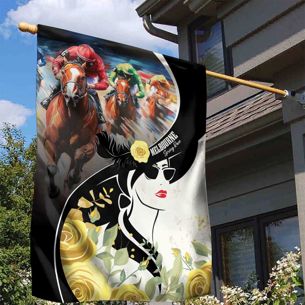 Melbourne Horse Racing Garden Flag Derby Day