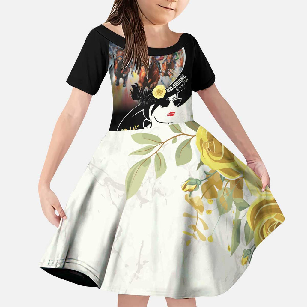 Melbourne Horse Racing Kid Short Sleeve Dress Derby Day