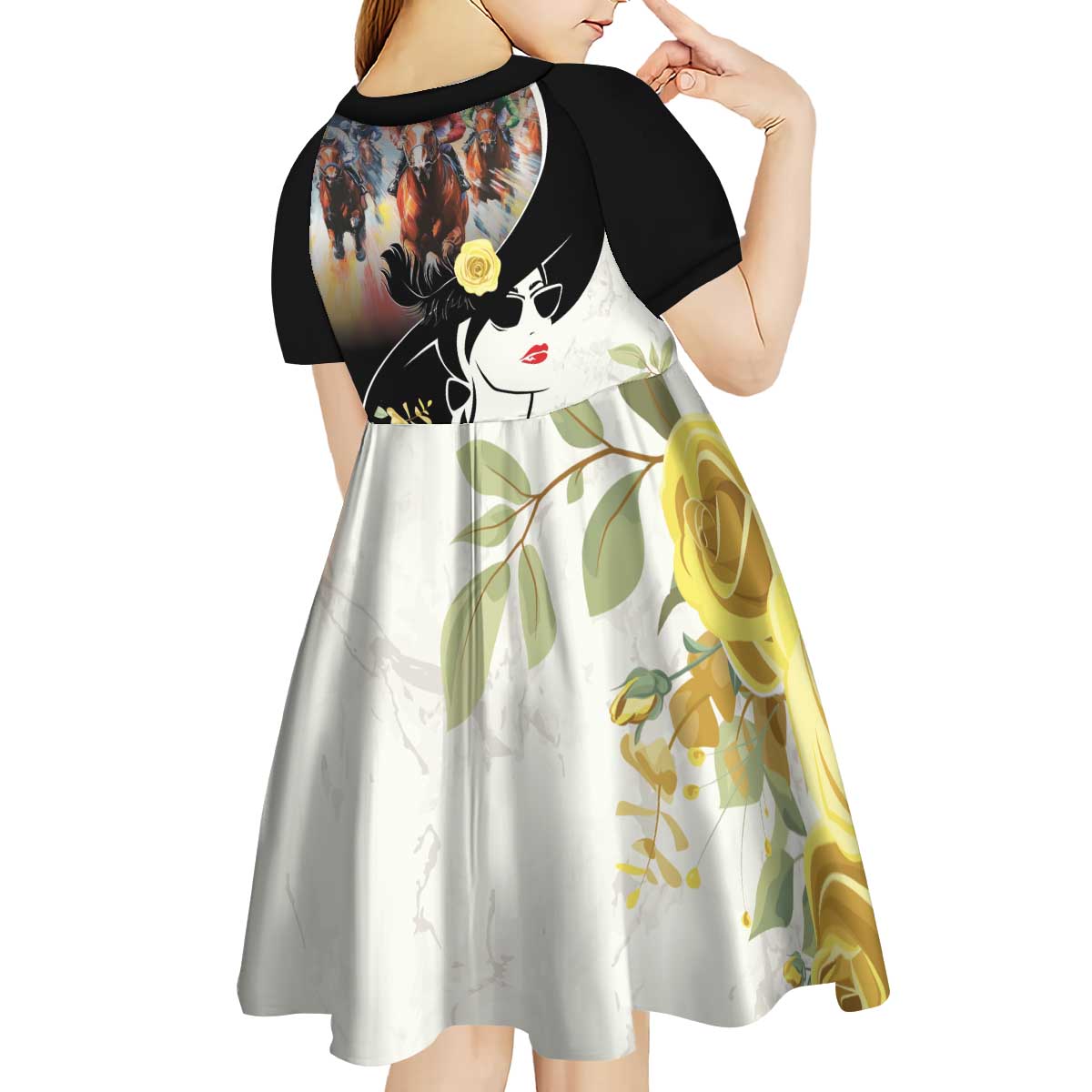 Melbourne Horse Racing Kid Short Sleeve Dress Derby Day