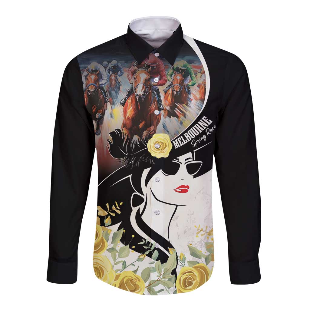 Melbourne Horse Racing Long Sleeve Button Shirt Derby Day