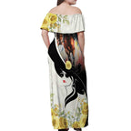 Melbourne Horse Racing Off Shoulder Maxi Dress Derby Day
