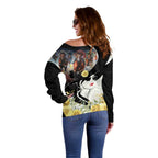 Melbourne Horse Racing Off Shoulder Sweater Derby Day