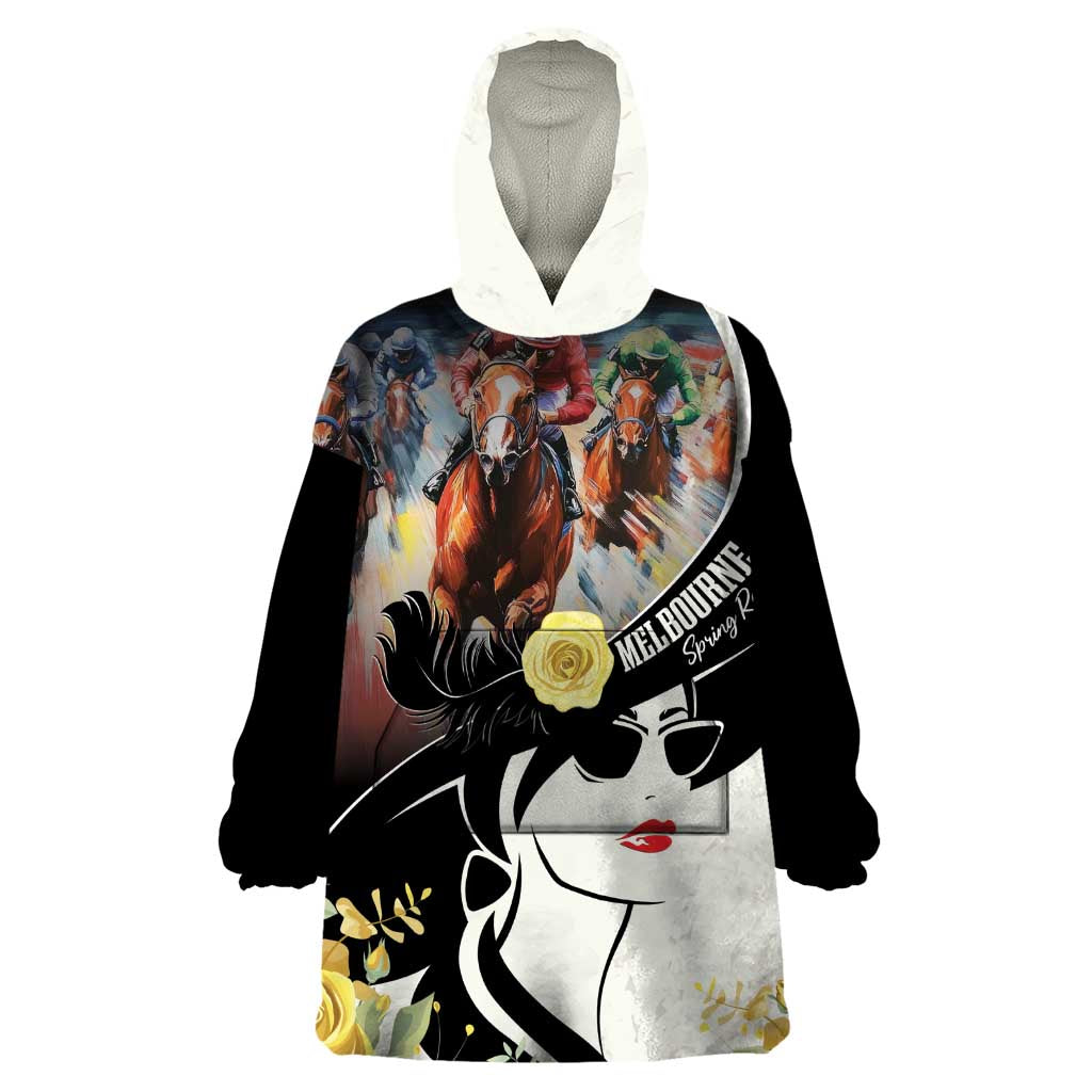 Melbourne Horse Racing Wearable Blanket Hoodie Derby Day