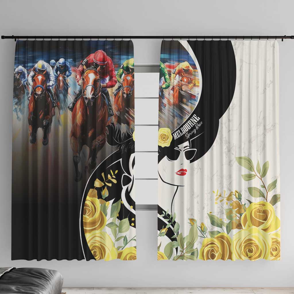 Melbourne Horse Racing Window Curtain Derby Day