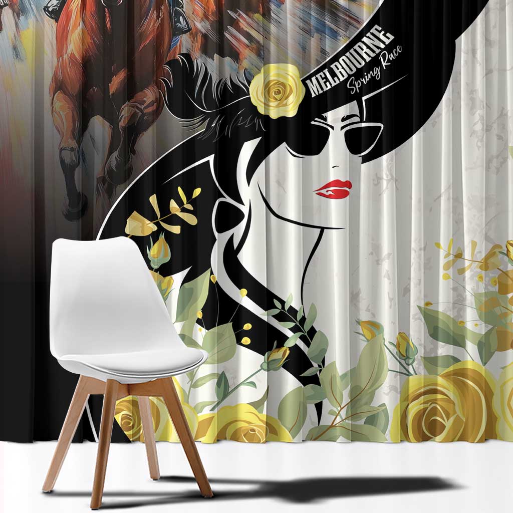 Melbourne Horse Racing Window Curtain Derby Day