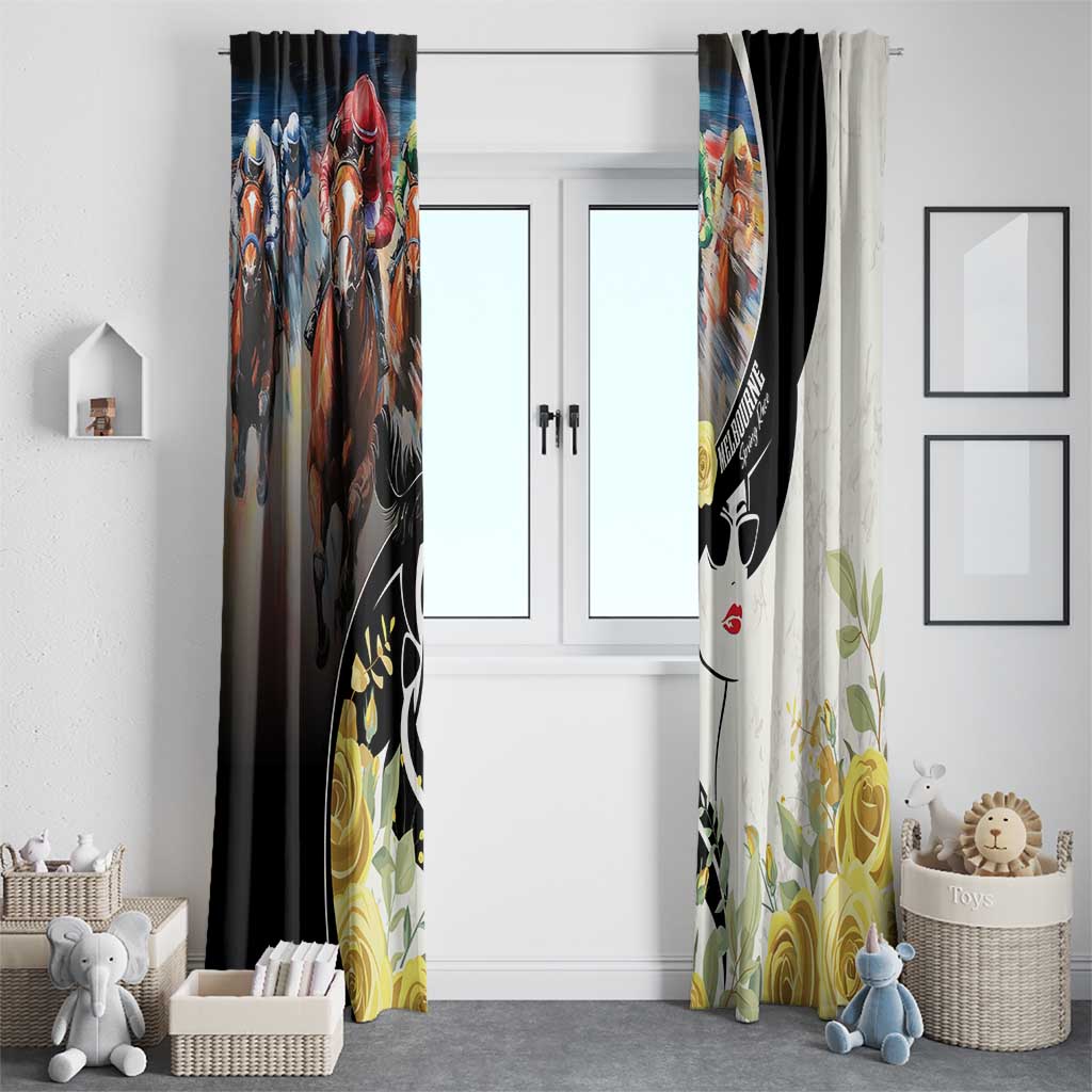 Melbourne Horse Racing Window Curtain Derby Day