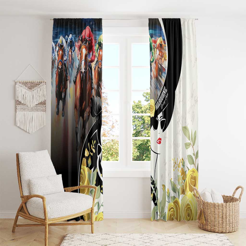 Melbourne Horse Racing Window Curtain Derby Day