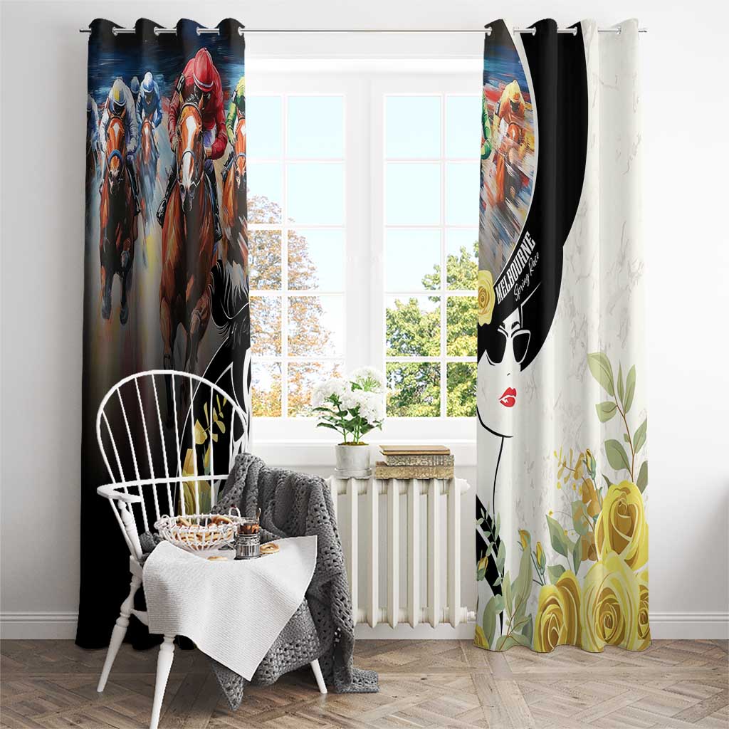 Melbourne Horse Racing Window Curtain Derby Day