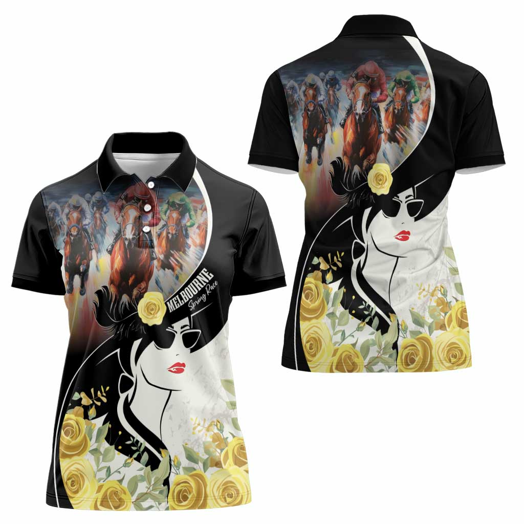 Melbourne Horse Racing Women Polo Shirt Derby Day