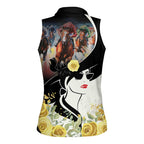 Melbourne Horse Racing Women Sleeveless Polo Shirt Derby Day