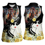Melbourne Horse Racing Women Sleeveless Polo Shirt Derby Day