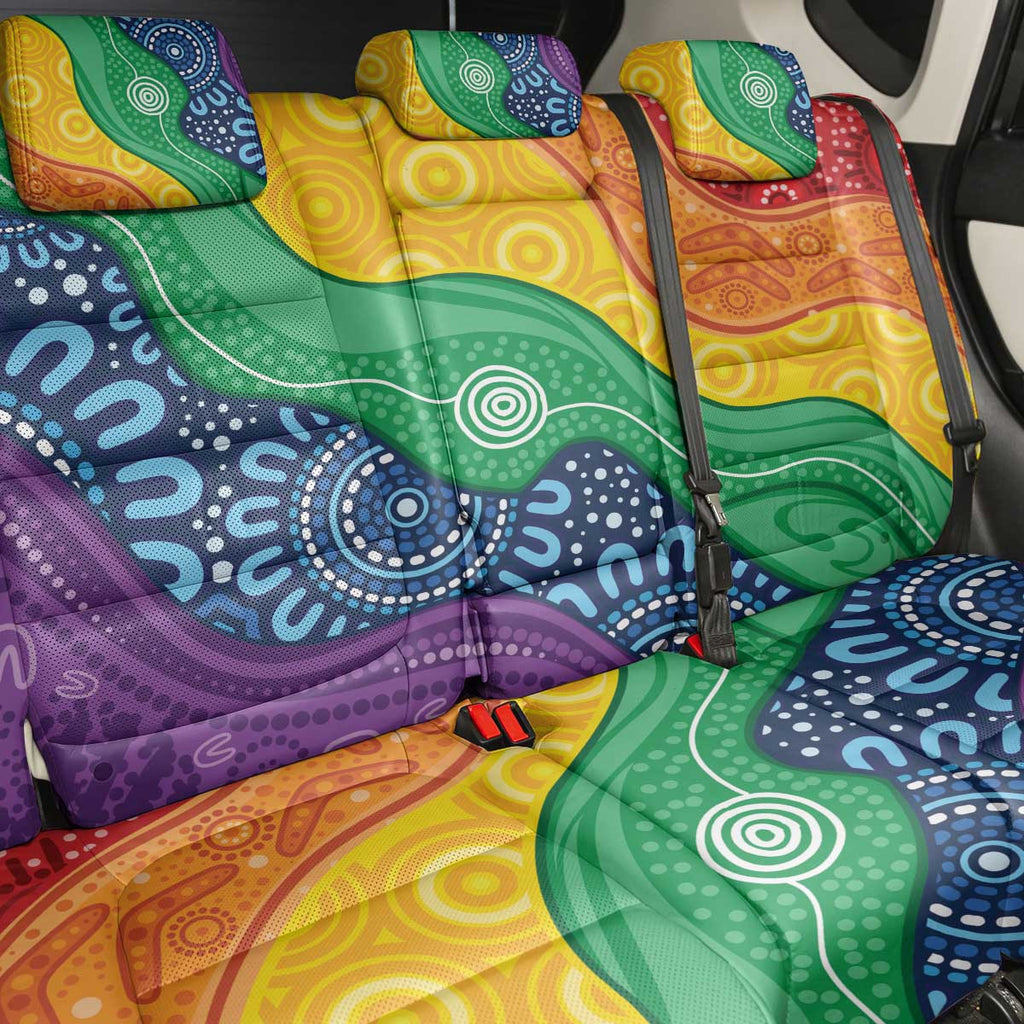 Australia First Nation LGBTQ+ Back Car Seat Cover Aboriginal Rainbow Flag