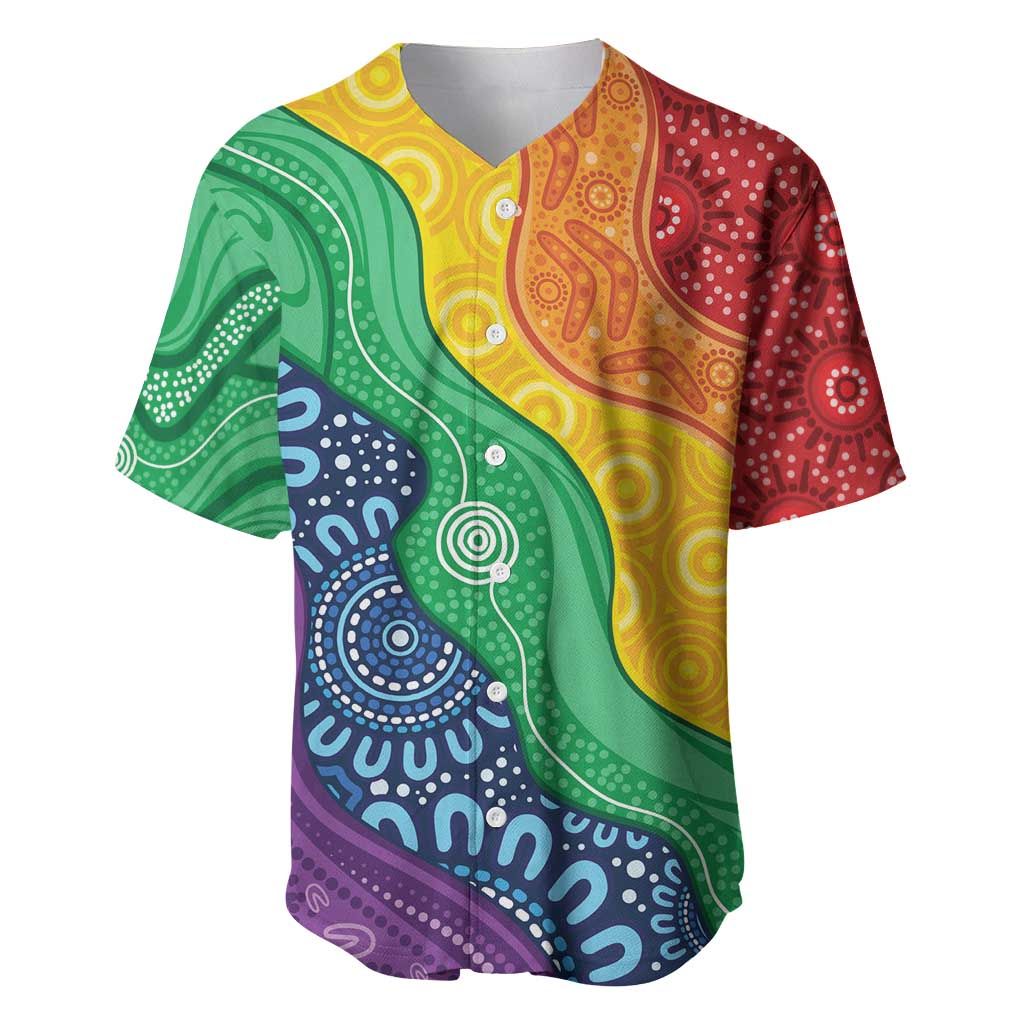 Australia First Nation LGBTQ+ Baseball Jersey Aboriginal Rainbow Flag